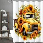 sunflower truck bathroom curtain