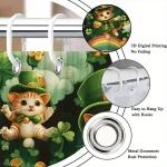 whimsical leprechaun cat curtain