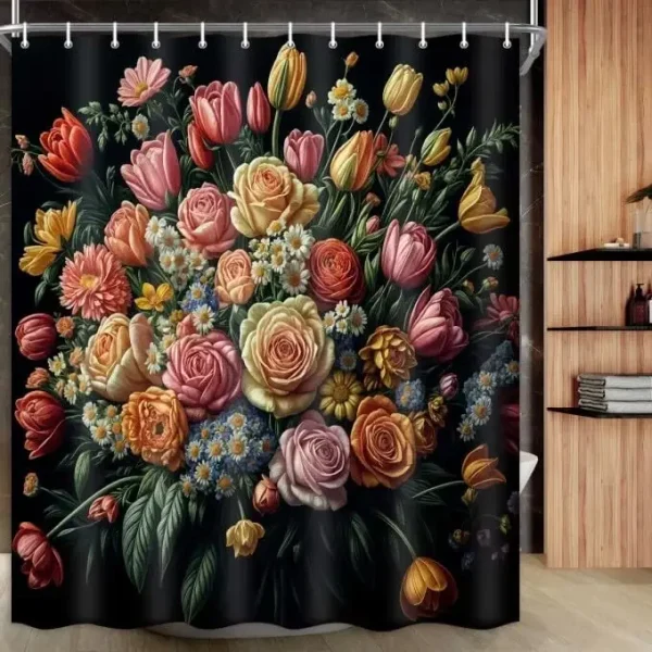 Romantic Floral Bouquet Shower Curtain