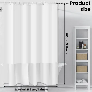 classic white ruffle shower curtain