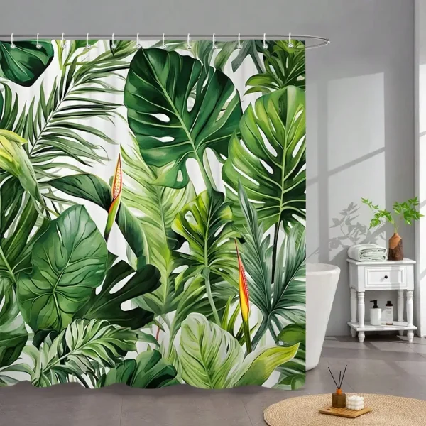 Monstera Jungle Leaf Shower Curtain