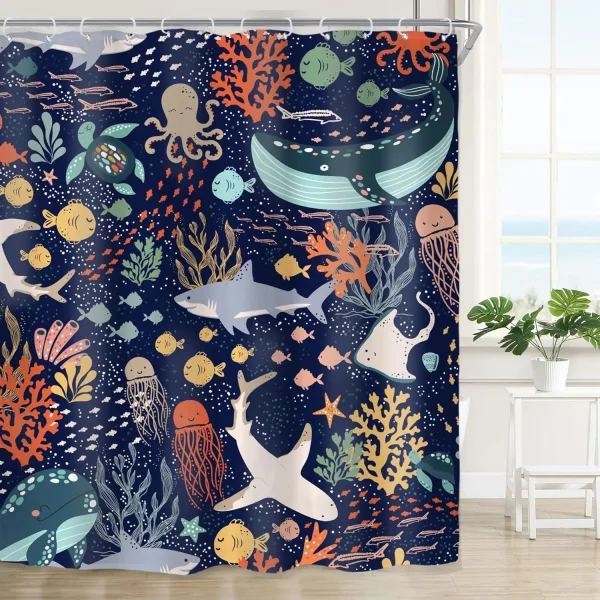 Ocean Creatures Shower Curtain
