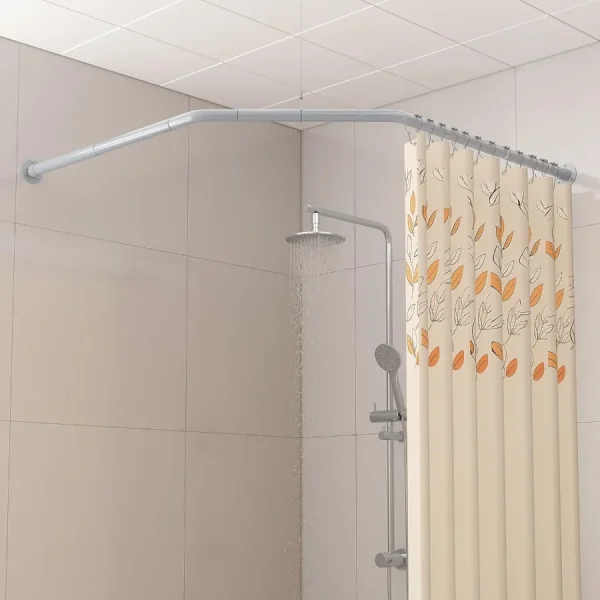 Ceiling Support L-Shaped Shower Curtain Rod