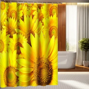 Bright Sunflower Bloom Shower Curtain
