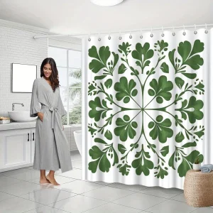 Green Clover Shower Curtain