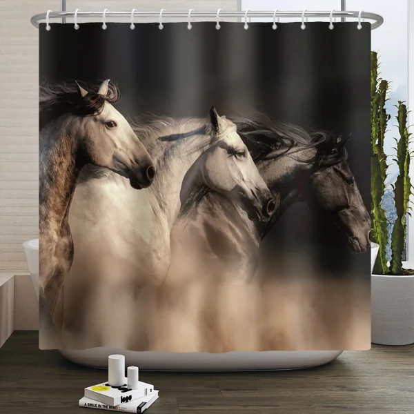 galloping horses shower curtain