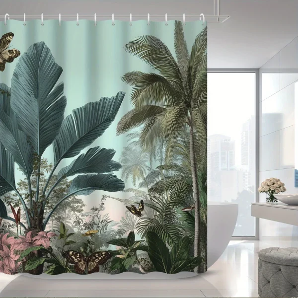 Tropical jungle shower curtain