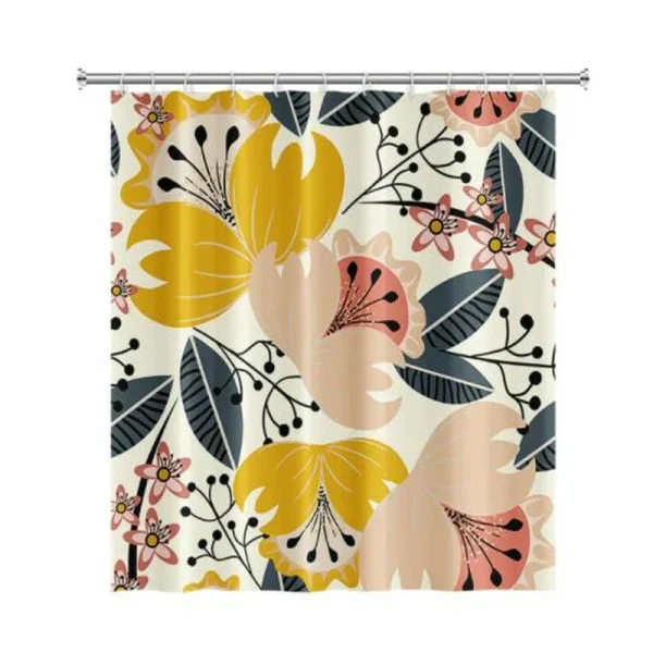 Flowers Nordic Wind Abstract Art Boho Shower Curtain