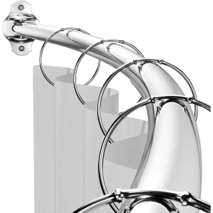 curved stainless steel shower curtain rod