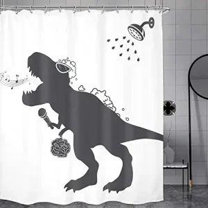 funny dinosaur shower curtain