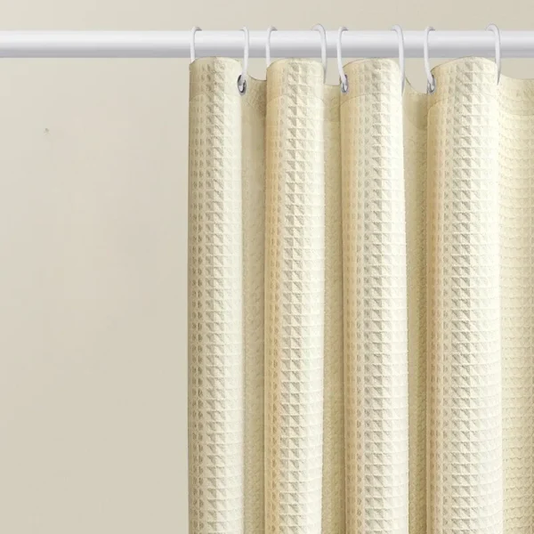 textured waffle shower curtain cream