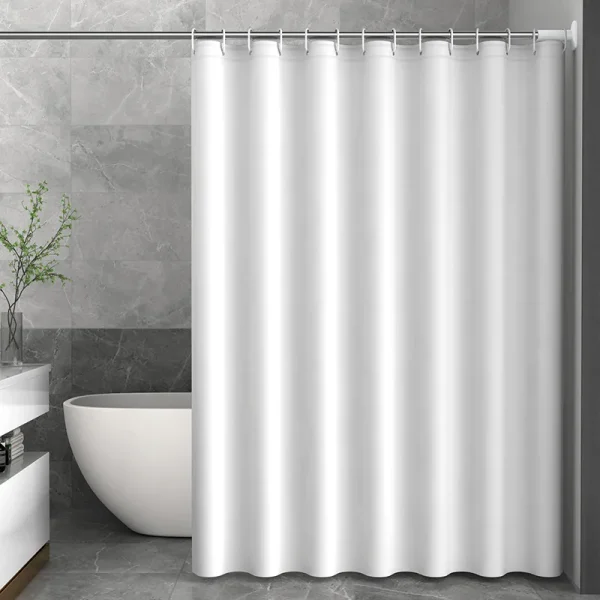 Waterproof White Shower Curtain