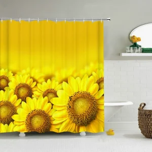 golden bloom sunflower shower curtain