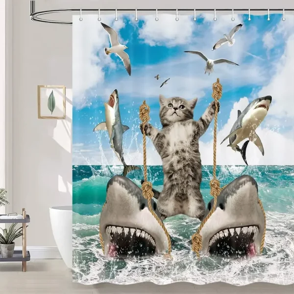 Funny Cat Shower Curtain
