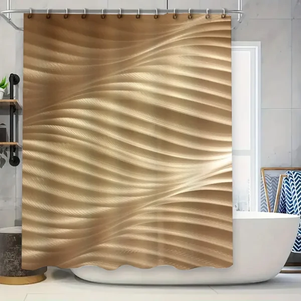 golden wave textured shower curtain