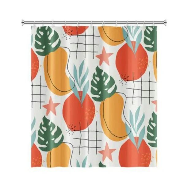 Nordic Boho Fruit Leaves Shower Curtain