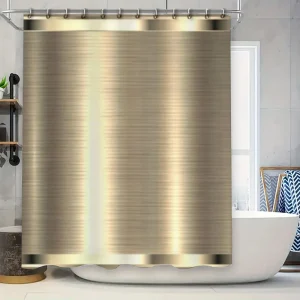 Metallic Gold Brushed Shower Curtain