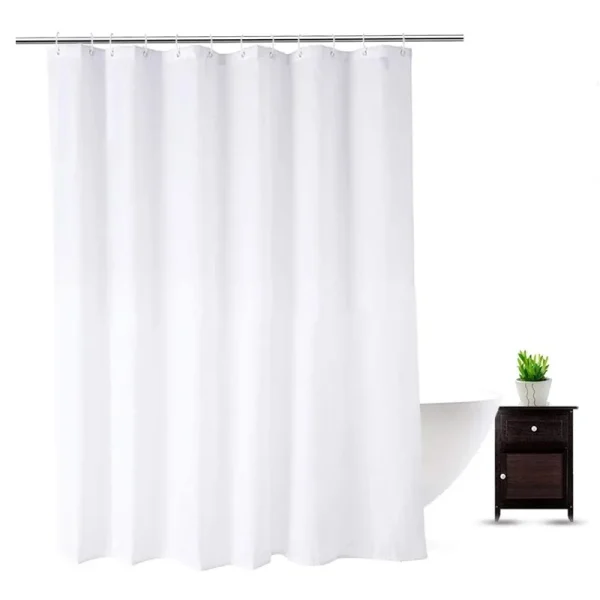 Minimalist Solid White Shower Curtain