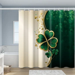 St. Patrick's Green Clover shower curtain