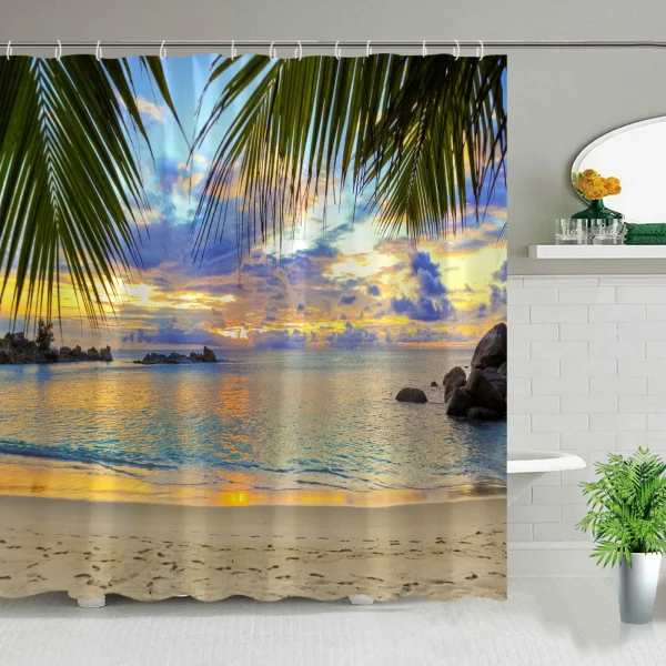 Landscape Beach Ocean Curtain