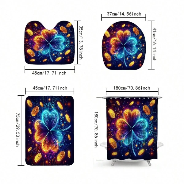 4pcs Clover Bathroom Set
