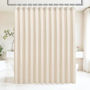 extra long linen shower curtain