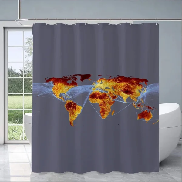 Heat Map World Network Shower Curtain