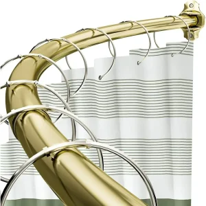 gold curved shower curtain rod
