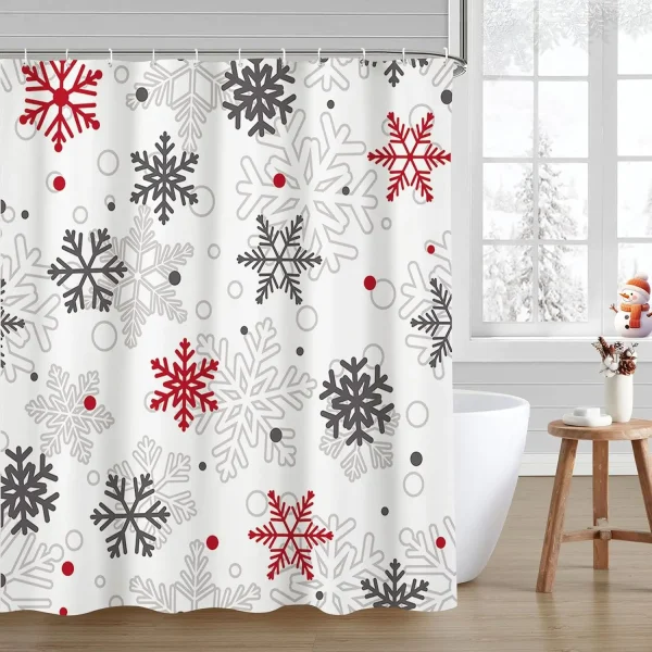 Plaid Snowflake Shower Curtain