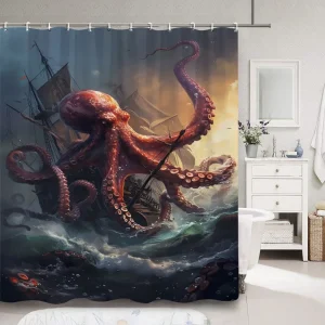 Kraken Attack Shower Curtain