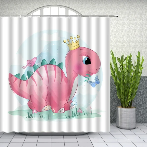 Dinosaur cartoon shower curtain