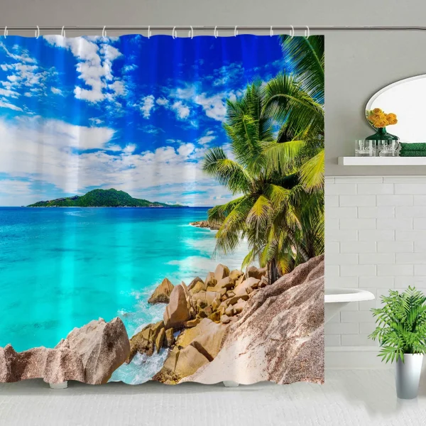 Landscape Beach Tropical Ocean curtain