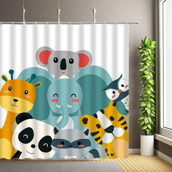 Cartoon Animals Alpaca Dinosaur curtain